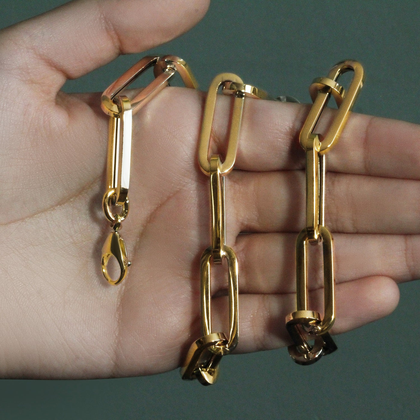 14k Yellow Gold Extra Wide Paperclip Chain Necklace - jazzyjewelryjones