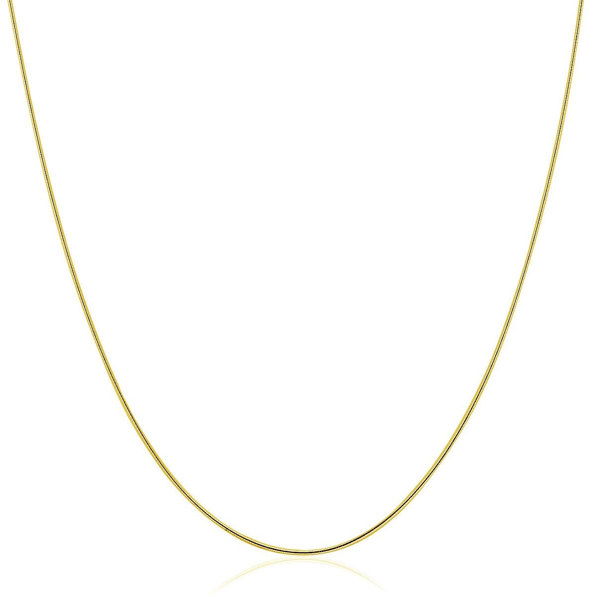 14k Yellow Gold Thin Motif Round Omega Necklace - jazzyjewelryjones