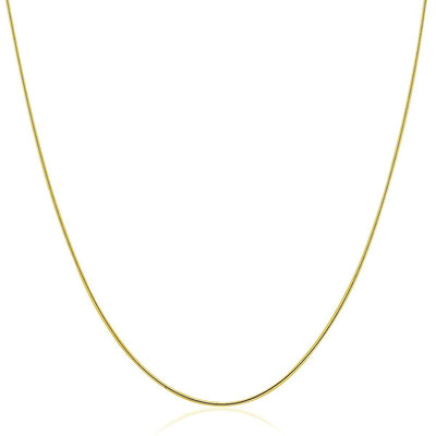 14k Yellow Gold Thin Motif Round Omega Necklace - jazzyjewelryjones