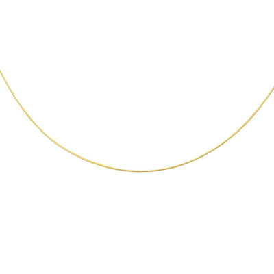 14k Yellow Gold Thin Motif Round Omega Necklace - jazzyjewelryjones