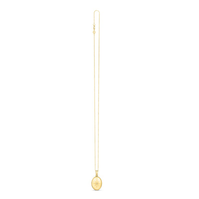 14k Yellow Gold Oval North Star Locket Necklace - jazzyjewelryjones