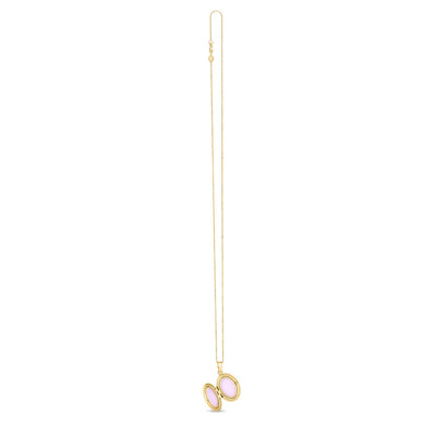 14k Yellow Gold Oval North Star Locket Necklace - jazzyjewelryjones