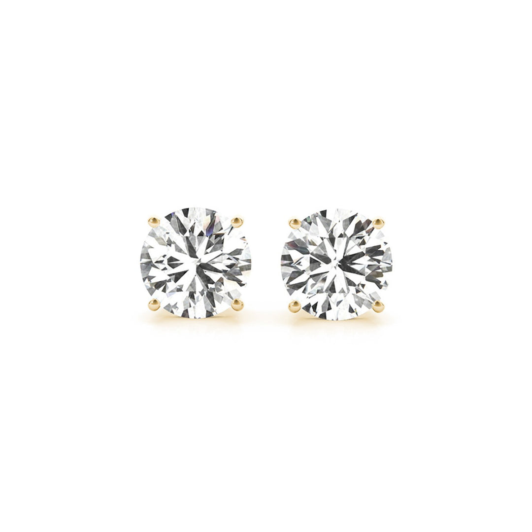 4 cttw Certified IGI Lab Grown Round Diamond Earrings 14k Yellow Gold (G/VS2)