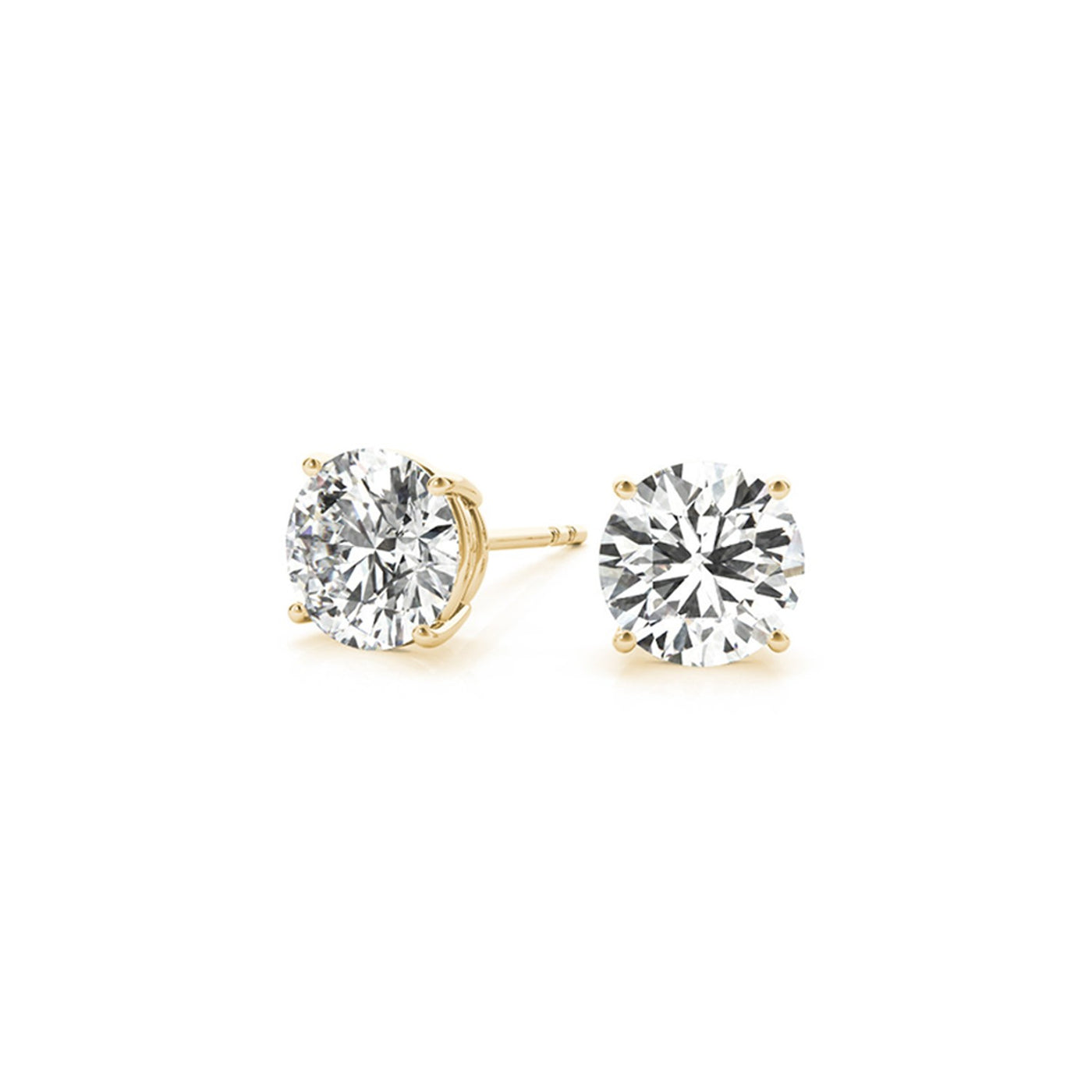 4 cttw Certified IGI Lab Grown Round Diamond Stud Earrings 14k Yellow Gold (G/VS2) - jazzyjewelryjones