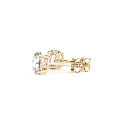 4 cttw Certified IGI Lab Grown Round Diamond Stud Earrings 14k Yellow Gold (G/VS2) - jazzyjewelryjones