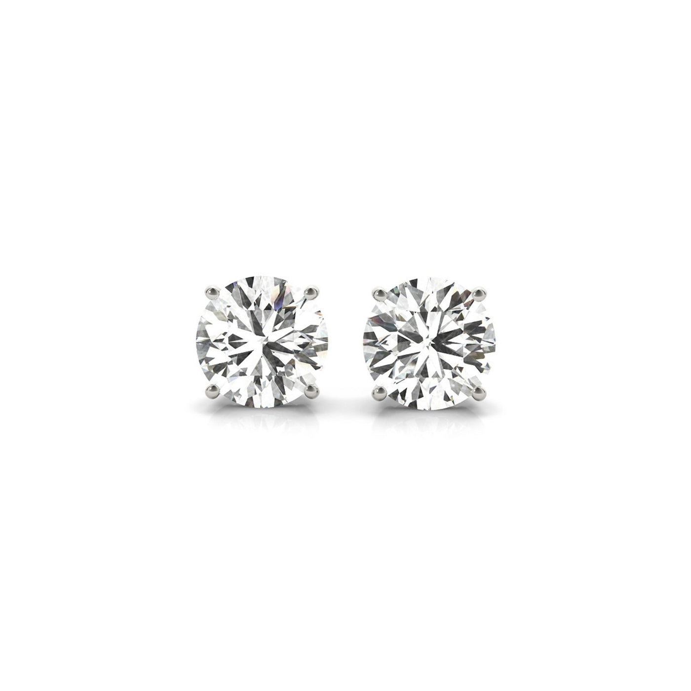 3 cttw Certified IGI Lab Grown Round Diamond Stud Earrings 14k White Gold (G/VS2) - jazzyjewelryjones