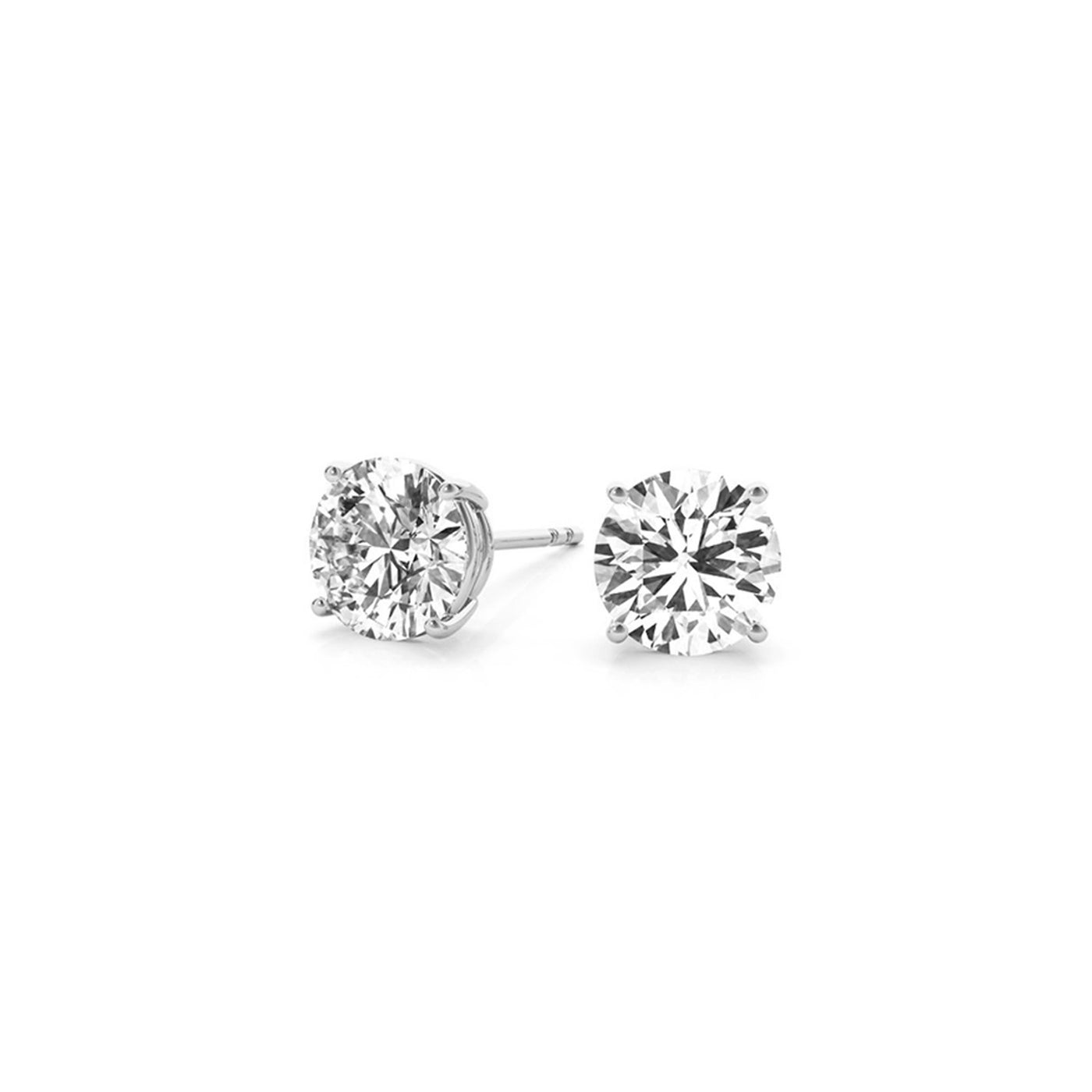 3 cttw Certified IGI Lab Grown Round Diamond Stud Earrings 14k White Gold (G/VS2) - jazzyjewelryjones