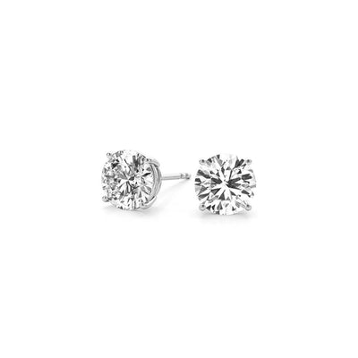 3 cttw Certified IGI Lab Grown Round Diamond Stud Earrings 14k White Gold (G/VS2) - jazzyjewelryjones