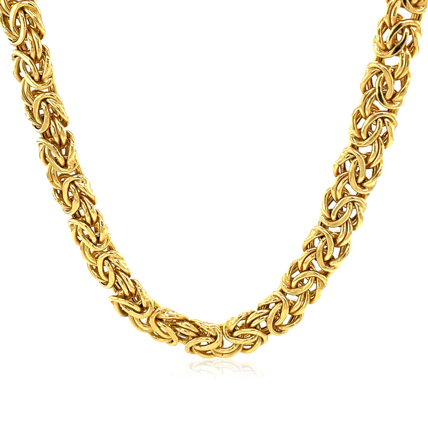 14k Yellow Gold Byzantine Motif Chain Necklace - jazzyjewelryjones