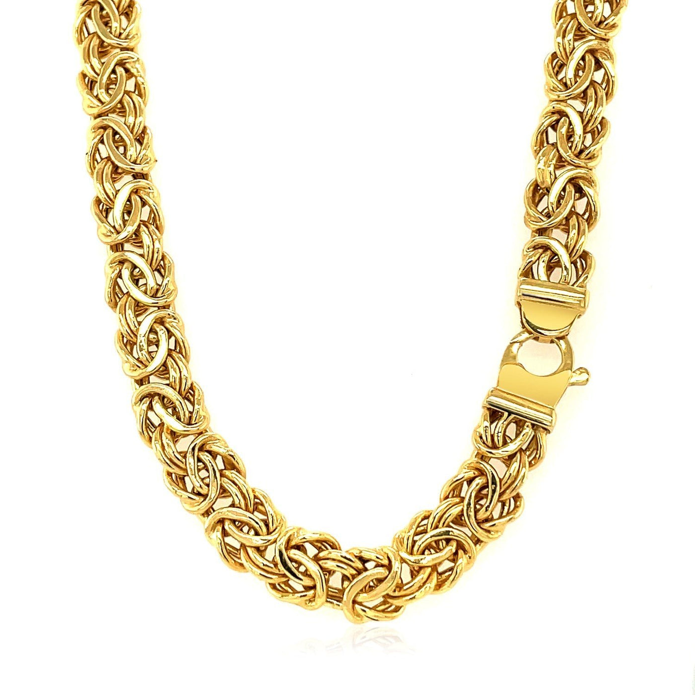 14k Yellow Gold Byzantine Motif Chain Necklace - jazzyjewelryjones