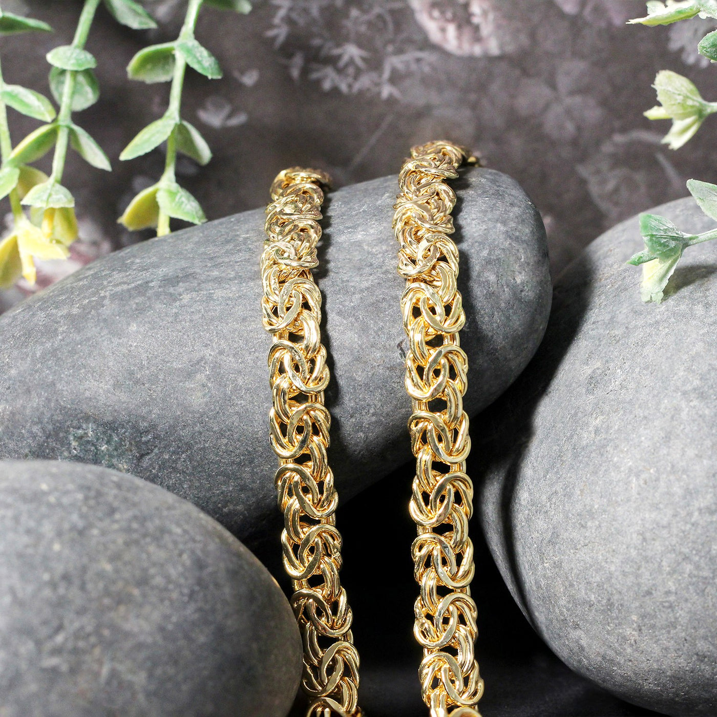14k Yellow Gold Byzantine Motif Chain Necklace - jazzyjewelryjones