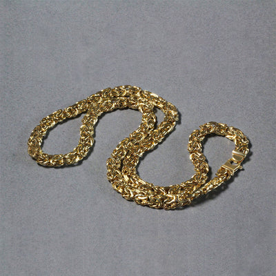 14k Yellow Gold Byzantine Motif Chain Necklace - jazzyjewelryjones