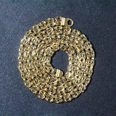 14k Yellow Gold Byzantine Motif Chain Necklace - jazzyjewelryjones