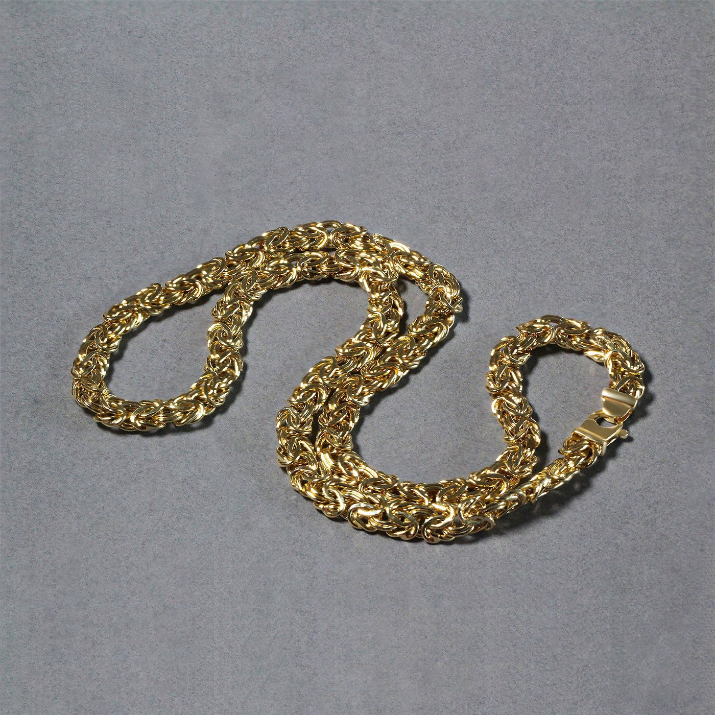 14k Yellow Gold Byzantine Motif Chain Necklace - jazzyjewelryjones