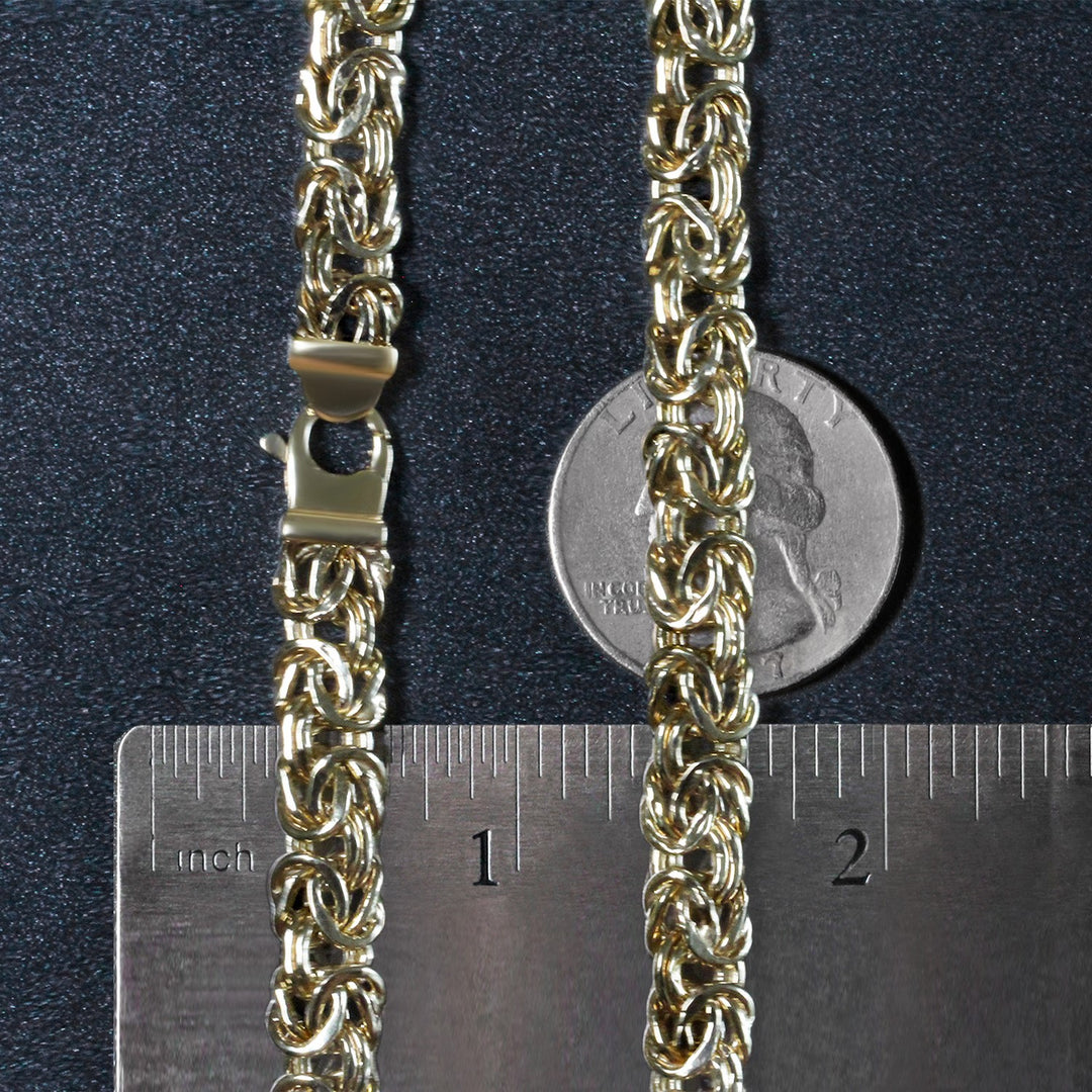 14k Yellow Gold Byzantine Motif Chain Necklace