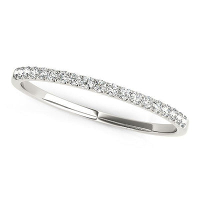 14k White Gold Pave Set Round Diamond Wedding Ring (1/8 cttw) - jazzyjewelryjones