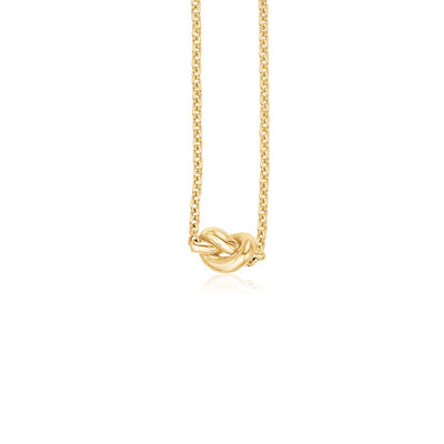 14k Yellow Gold Chain Necklace with Polished Knot - jazzyjewelryjones