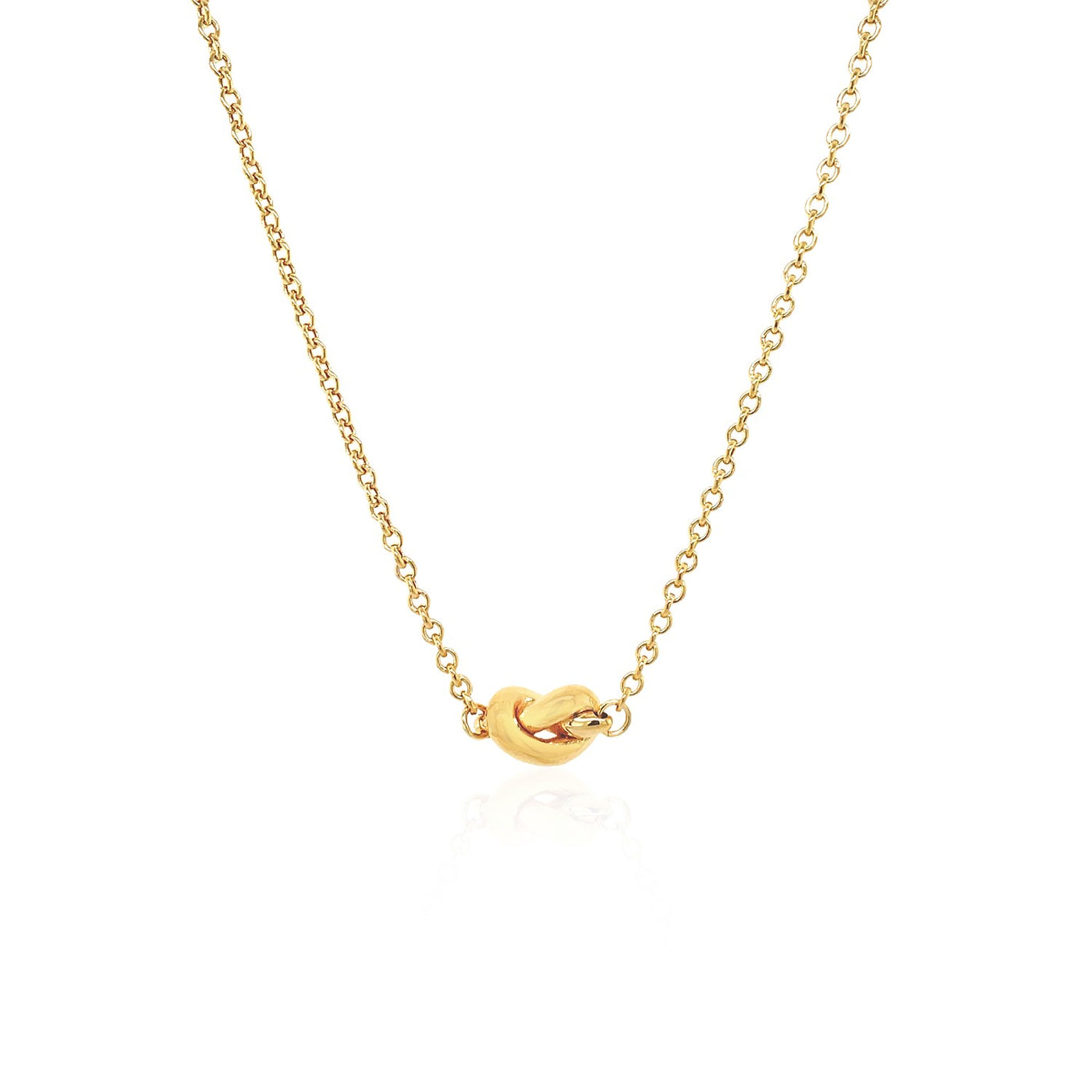 14k Yellow Gold Chain Necklace with Polished Knot - jazzyjewelryjones
