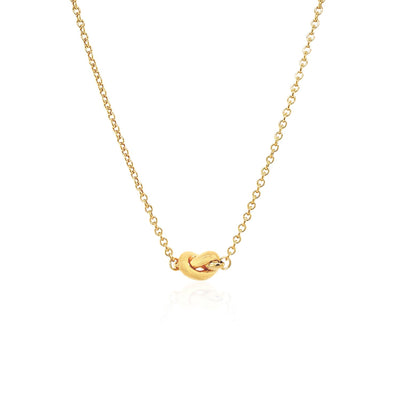 14k Yellow Gold Chain Necklace with Polished Knot - jazzyjewelryjones