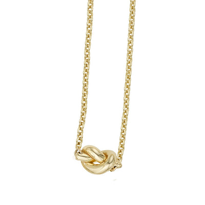 14k Yellow Gold Chain Necklace with Polished Knot - jazzyjewelryjones