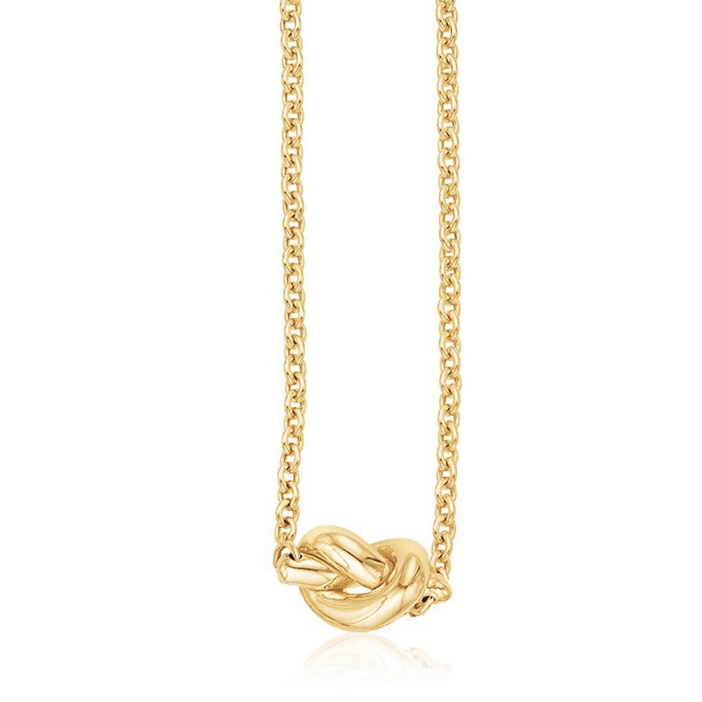 14k Yellow Gold Chain Necklace with Polished Knot - jazzyjewelryjones