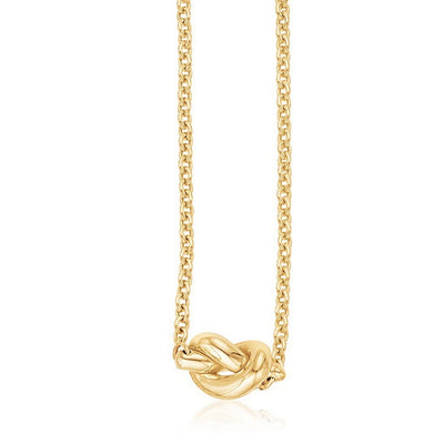14k Yellow Gold Chain Necklace with Polished Knot - jazzyjewelryjones