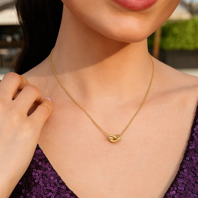 14k Yellow Gold Chain Necklace with Polished Knot - jazzyjewelryjones