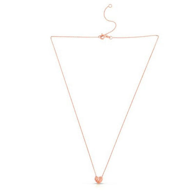 14k Rose Gold High Polish Scribbles Heart Necklace - jazzyjewelryjones