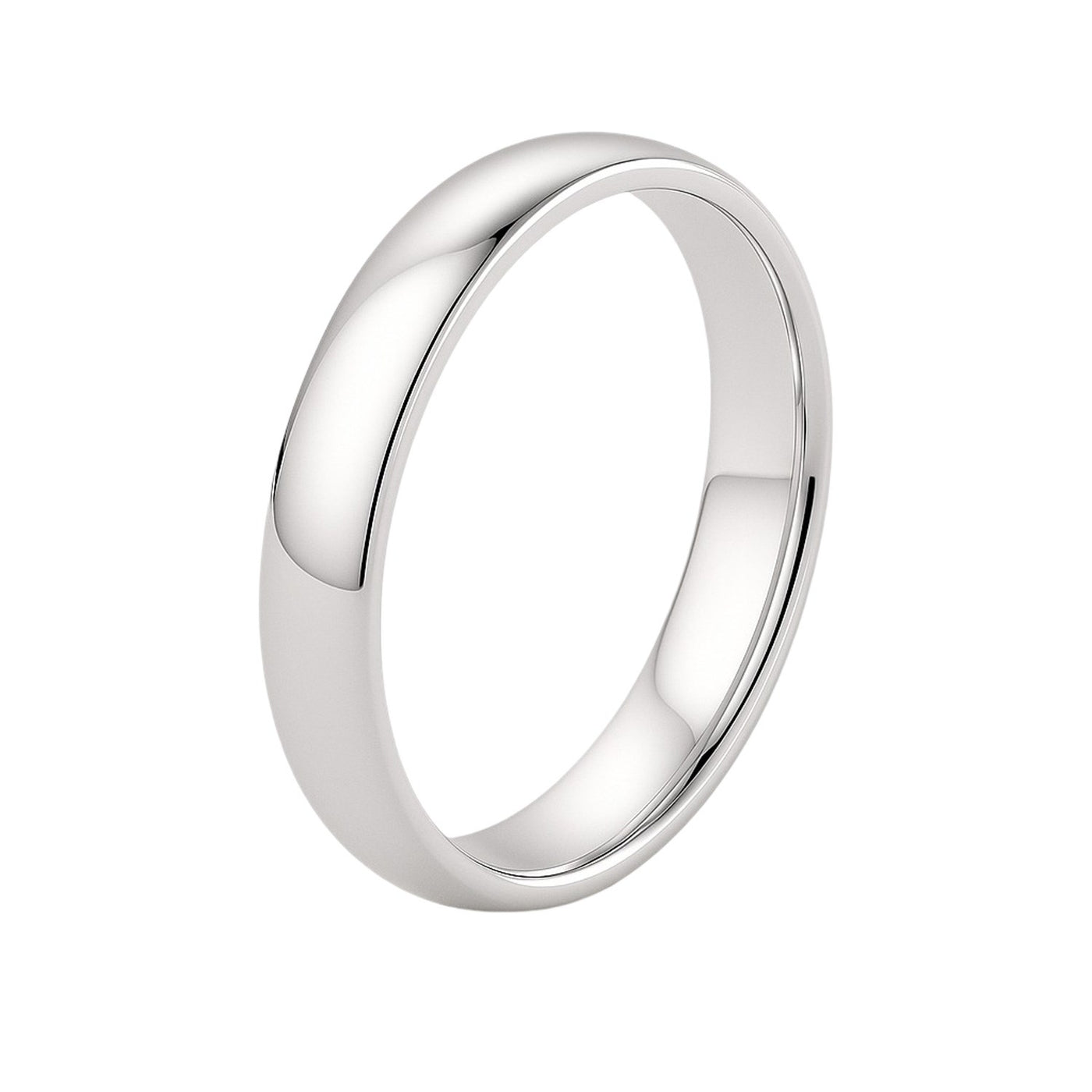 14k White Gold Comfort Fit Wedding Band(4.00 mm) - jazzyjewelryjones
