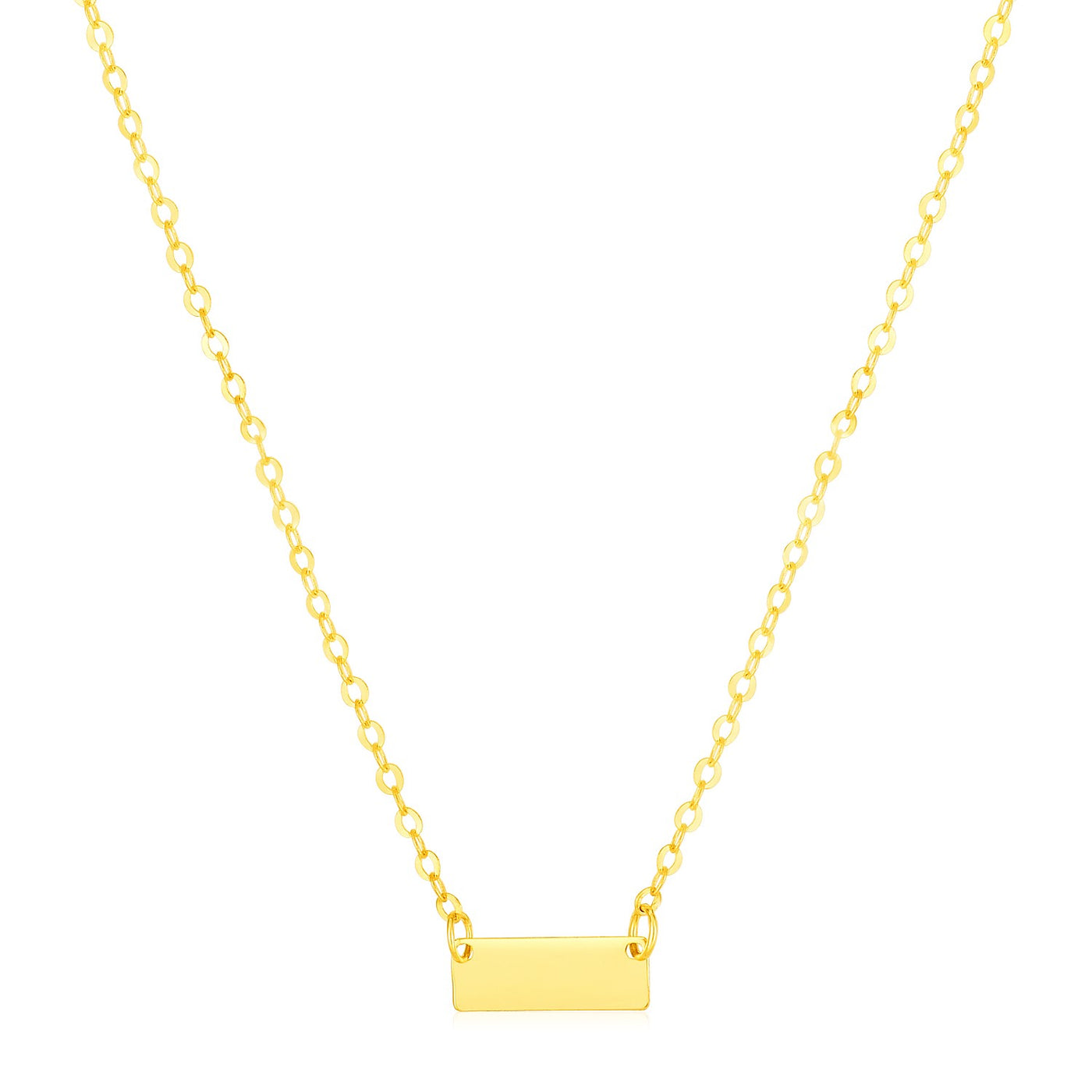 14k Yellow Gold Polished Mini Bar Necklace - jazzyjewelryjones