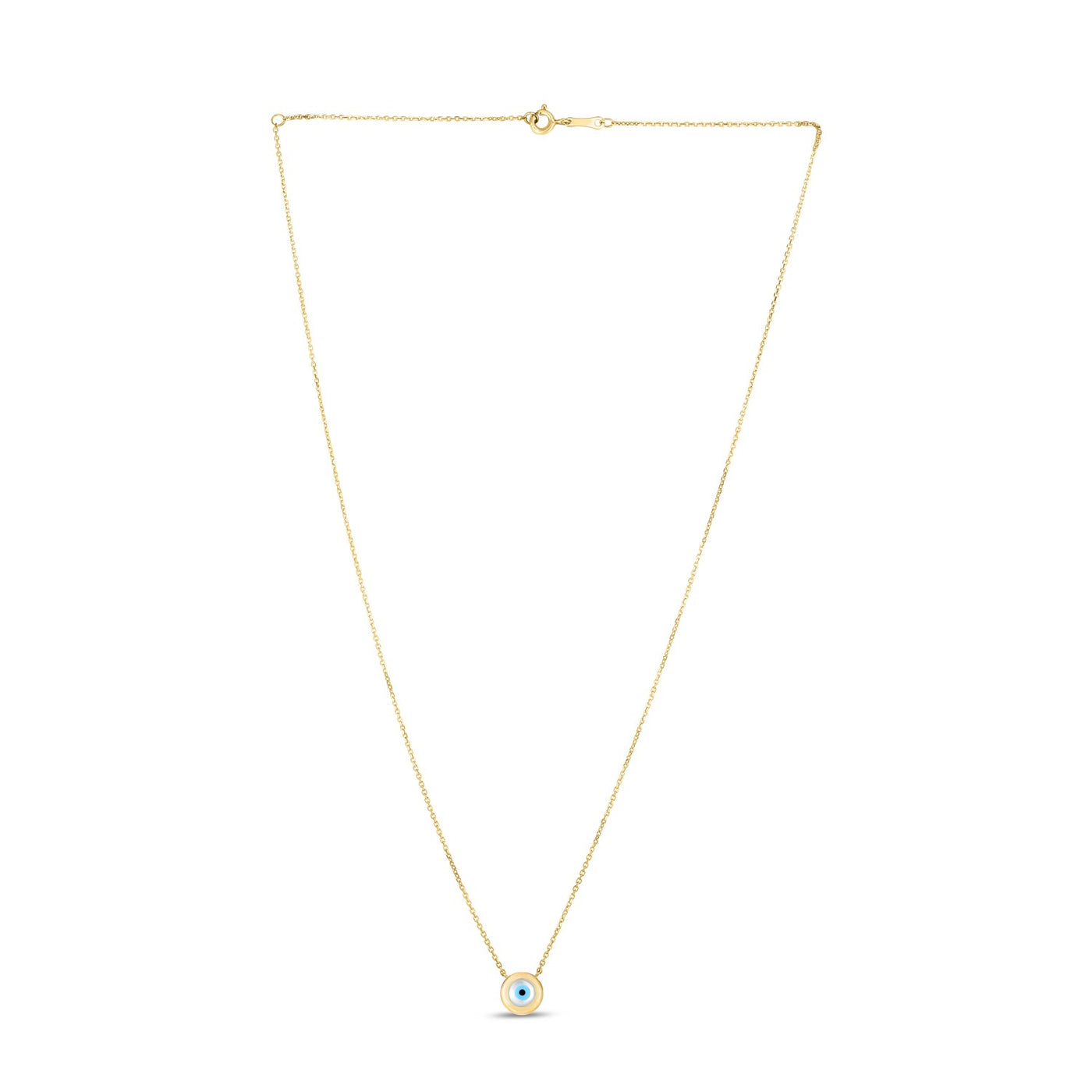 14k Yellow Gold MOP Evil Eye Necklace - jazzyjewelryjones