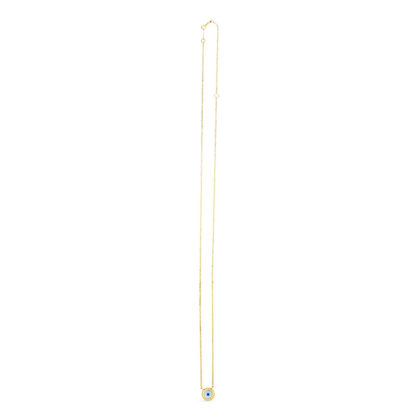 14k Yellow Gold MOP Evil Eye Necklace - jazzyjewelryjones