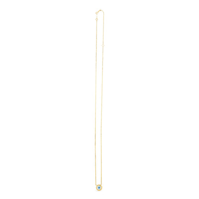 14k Yellow Gold MOP Evil Eye Necklace - jazzyjewelryjones