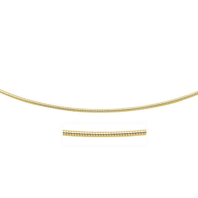 14k Yellow Gold Necklace in a Round Omega Chain Style - jazzyjewelryjones