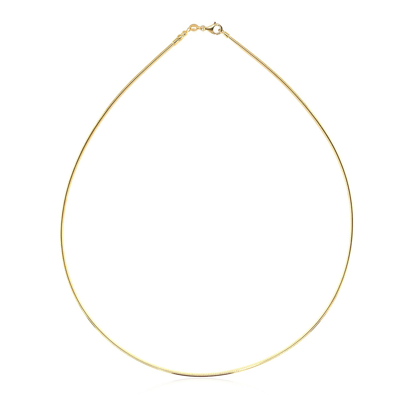 14k Yellow Gold Necklace in a Round Omega Chain Style - jazzyjewelryjones