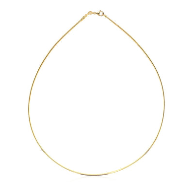 14k Yellow Gold Necklace in a Round Omega Chain Style - jazzyjewelryjones