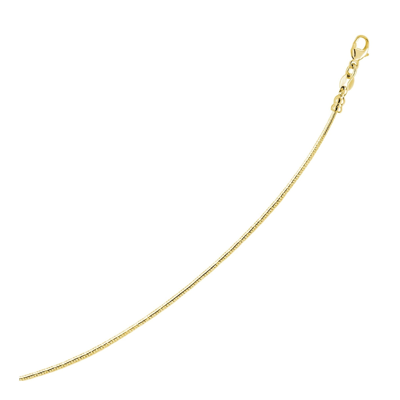14k Yellow Gold Necklace in a Round Omega Chain Style - jazzyjewelryjones