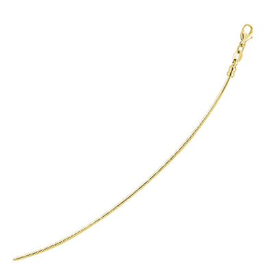 14k Yellow Gold Necklace in a Round Omega Chain Style - jazzyjewelryjones