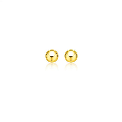 14k Yellow Gold Round Motif Stud Earrings (7mm) - jazzyjewelryjones