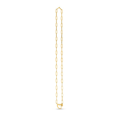 14k Yellow Gold Heart Element Paperclip Necklace - jazzyjewelryjones