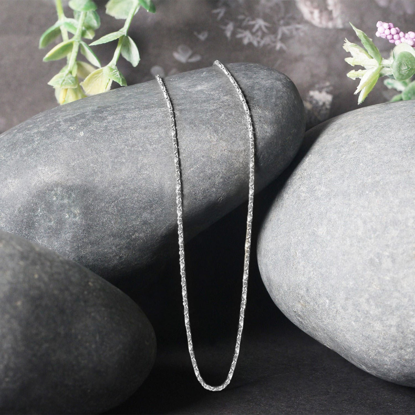 14k White Gold Lumina Pendant Chain (0.90 mm) - jazzyjewelryjones