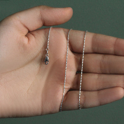 14k White Gold Lumina Pendant Chain (0.90 mm) - jazzyjewelryjones