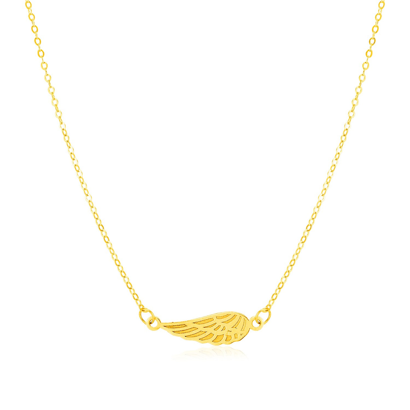 14K Yellow Gold Angel Wing Necklace - jazzyjewelryjones