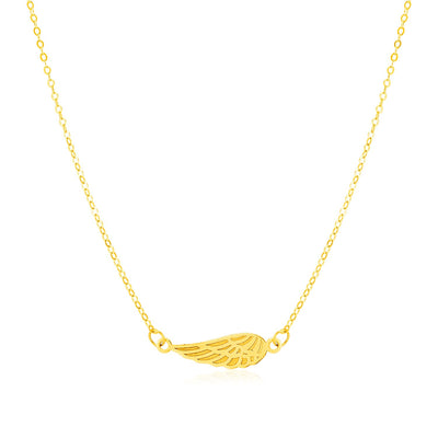 14K Yellow Gold Angel Wing Necklace - jazzyjewelryjones