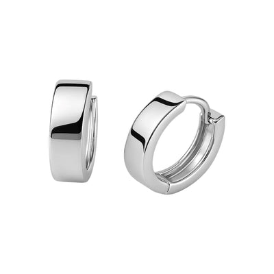 10k White Gold Snuggable Hoop Earrings - jazzyjewelryjones