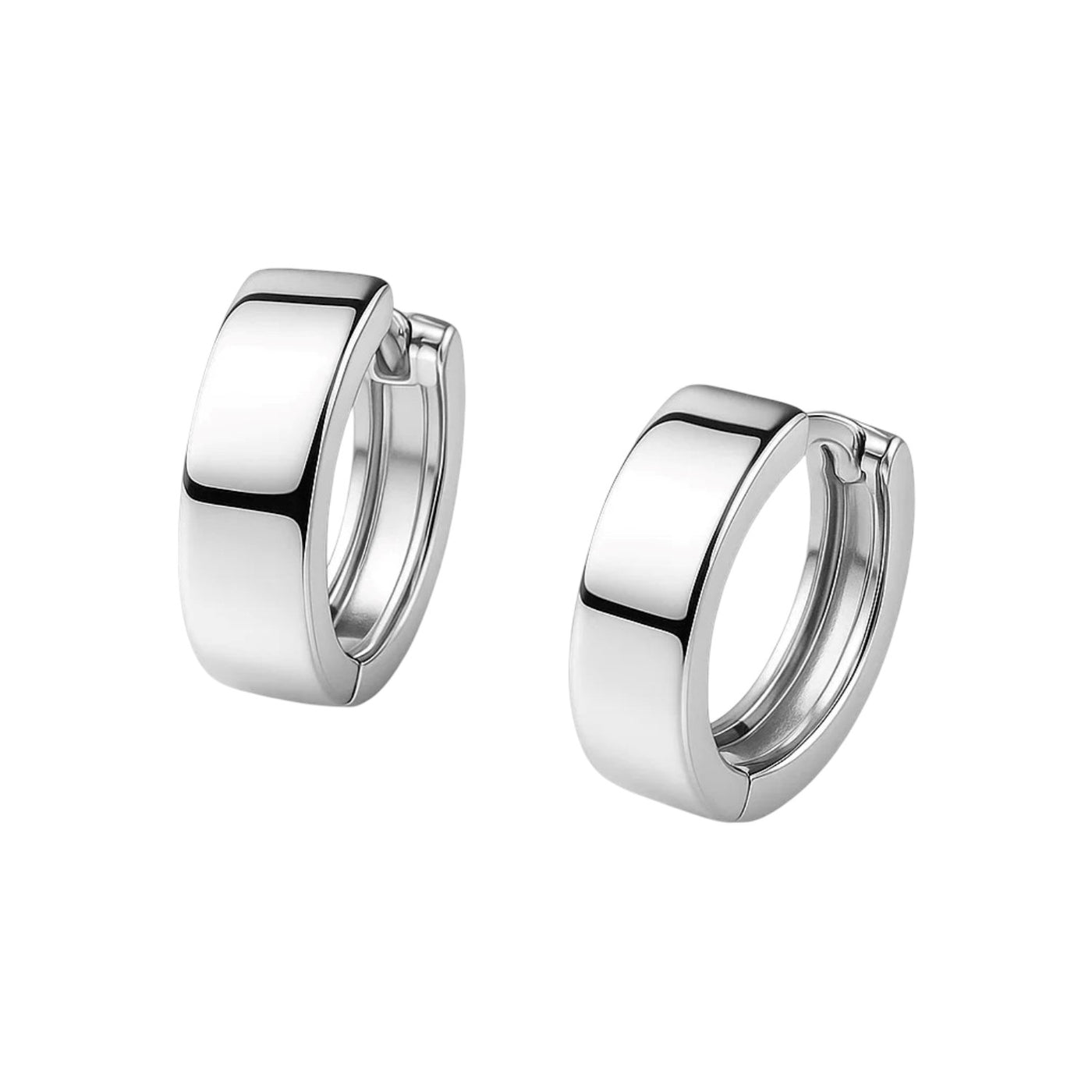 10k White Gold Snuggable Hoop Earrings - jazzyjewelryjones