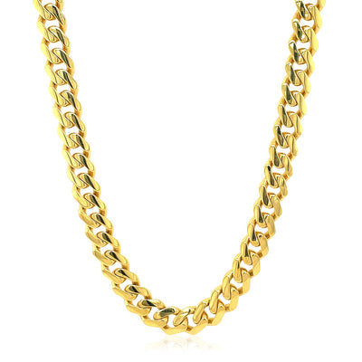 14k Yellow Gold Polished Miami Cuban Chain Necklace - jazzyjewelryjones