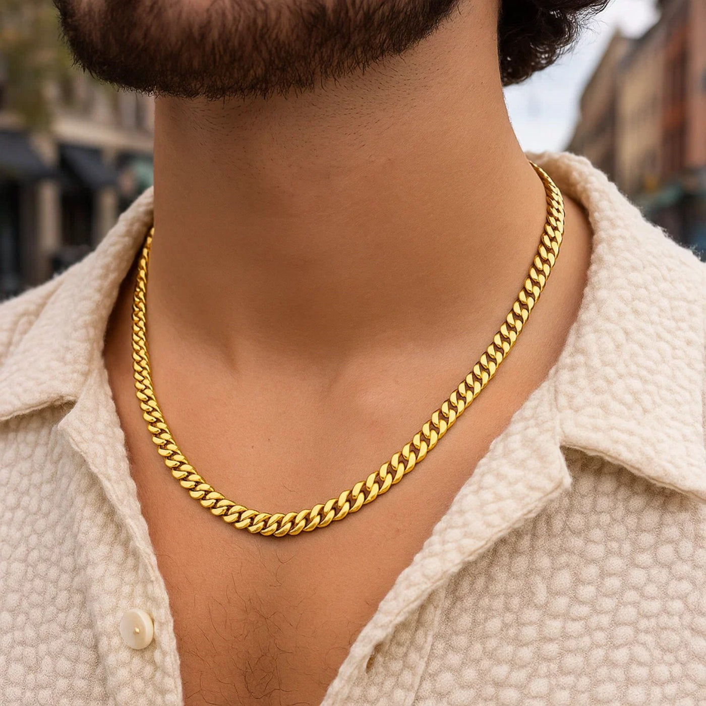 14k Yellow Gold Polished Miami Cuban Chain Necklace - jazzyjewelryjones