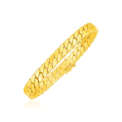 14k Yellow Gold 8 inch Mens Curb Chain Bracelet (8.00 mm) - jazzyjewelryjones