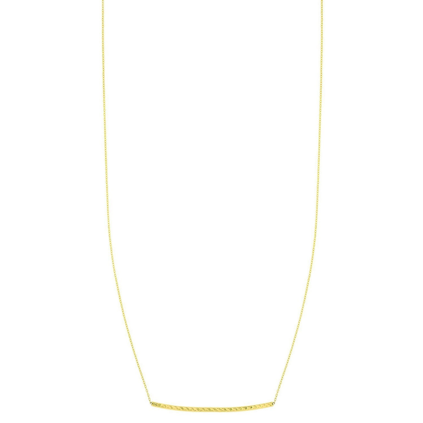 14k Yellow Gold Thin Textured Bar Necklace - jazzyjewelryjones